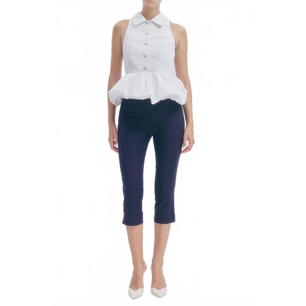 NEW MAUDE CLUB samantha collared halter top in white